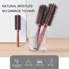 Hairstyling Brush, Round Hair Brush Solid Wood Handle for Home for Barbershop