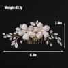 Rumtock Gold Flower Hair Comb with Pearl for Wedding Brides Hair Accessories