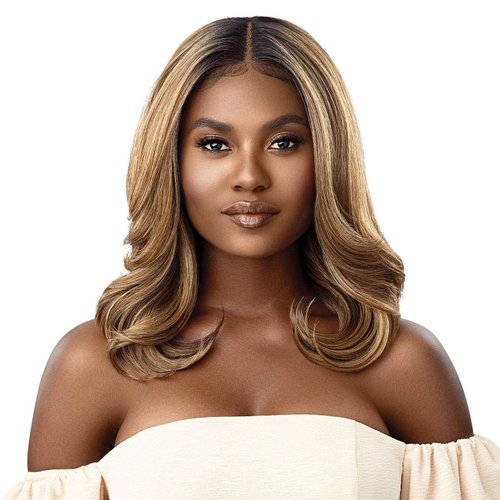 Outre Melted Hairline Lace Front Wig HD Transparent Lace Frontal Effect Hairline Redesigned Comfortfit Ear Contour JENNI (DRCHOCRM)