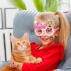 MDNHIO 36PCS Cat Party Favor 24PCS Tattoos 12PCS Paper Eyeglasses Kitty Themed Paper Photo Booth Props Birthday Party Decorations Dress Up Cute Style Funny Sunglasses Supplies Photography