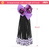 Kids Ponytail Extension With Beads Braids Kids Hair Extensions For Girls Braid Ponytail Extension Hair Beads For Kids Girls Kids Hair Accessories For Girls (Box-9inch, Purple&Transparent)