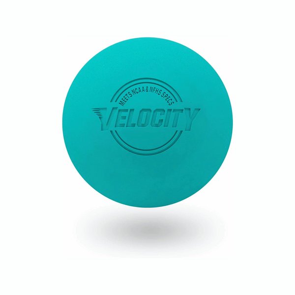 Velocity Lacrosse Balls - Official NFHS, SEI, and College Approved Size - Meets NOCSAE Standard - Approved Competition Colors - Teal, 3-Pack