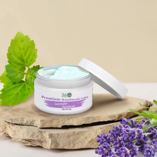 360Feel Lavender Patchouli Lotion - Hydrates with Coconut & Olive Oil, Plant-Based, Non-Greasy, Sensitive Skin, All Day Use
