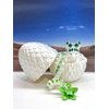 3D Printed Cherry Blossom Dragon with Dragon Egg, 12" Articulated White and Yellow Green Cherry Blossom Dragon, Home Decor Executive Desk Toys,Fidget Toys for Autism/ADHD D055-WE