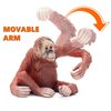 Gemini&Genius 2Pcs Orangutan Toys for Kids, Animal Toys Gorilla Family Toy Figurines, Jungle Animal Action Figures with Moveable Hand, Room Decorations, Cup Cake Toppers for Kids Gifts
