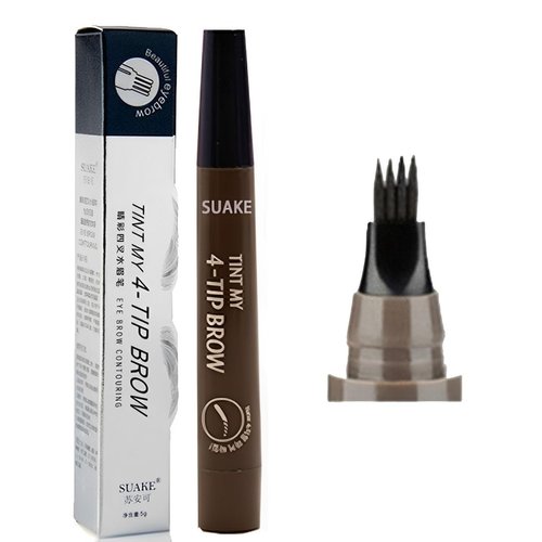 Tattoo Eyebrow Pen with Fork Tip,Waterproof Eyebrow Pen,Microblading Eyebrow Pencil with a Micro,Microblading Brow Pencil,Microblading Tattoo Brow Pencil,Creates Natural Looking(Gray Brown-1 PCS)