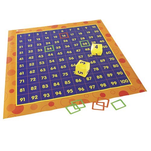 Learning Resources Hundred Activity Mat - 57 Pieces, Ages 5+ Math Learning Games for Kids, Educational and Fun Games for Kids