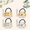Metal Ponytails Hair Cuffs Gold & Silver Metal Hair Ties, Gold Metal Geometric Elastic Hair Ties, Fashion Glossy Arch Ponytail Hair Tie for Women Hair Accessories 4PCS