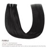 FUBILI Clip in Hair Extensions for Women Double Weft Thickened Silky Long Straight Real Human Hair 20Inch Jet black 30g 5pcs Remy Hair Extensions