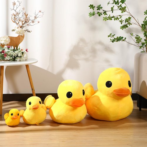 Leyndo 2 Pcs Giant Plush Yellow Duck Huggable Stuffed Animal Toy Soft Duck Stuffed Animals Plush Pillow Animal Dolls for Boys Girls Birthday Gift Party Sofa Decoration Bedroom (11.8 Inch)…
