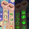 EMOME Luminous Beach Luau Pool Party Decorations, 50 Individually Wrapped Sheets Glow Beach Tattoos Goody Bag Stuffers for Kids, Hawaiian Party Favors Kids Tattoos