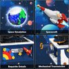 CUBIMANA Planet Rotatable Space Sets with Light - Earth & Moon Space Exploration Building Toys with Shuttle Spaceship Science Kits Building Blocks Gifts for Kids Age 8+ Years Old Boys Girls(554 PCS)