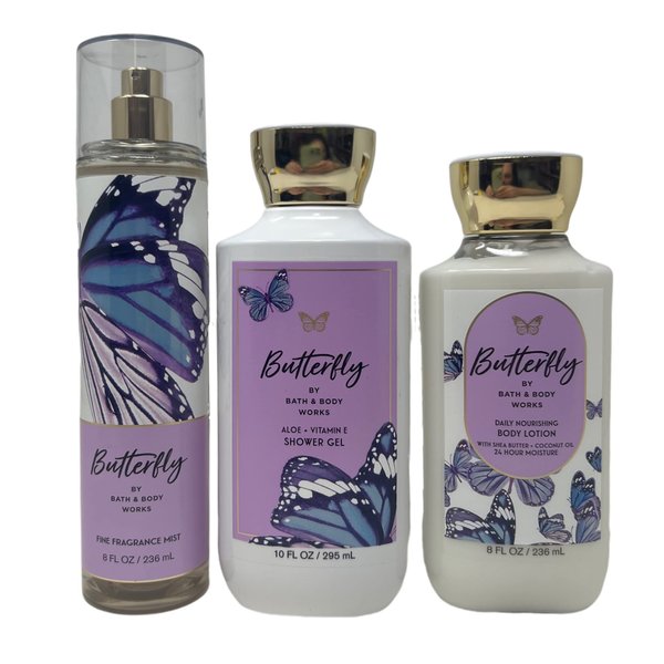 Bath & Body Works Butterfly - Trio - Shower Gel, Fine Fragrance Mist and Body Lotion