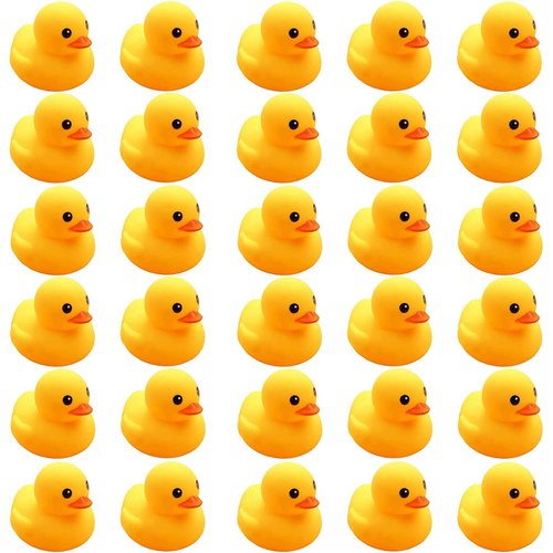CICITOYWO Yellow Rubber Ducks, 30pcs Preschool Small Bath Toys Bathtub Floating Squeaky Duckies Gift for Baby Shower Infants Kids Toddler Party Decoration (Small)