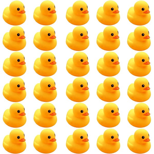 CICITOYWO Yellow Rubber Ducks, 30pcs Preschool Small Bath Toys Bathtub Floating Squeaky Duckies Gift for Baby Shower Infants Kids Toddler Party Decoration (Small)