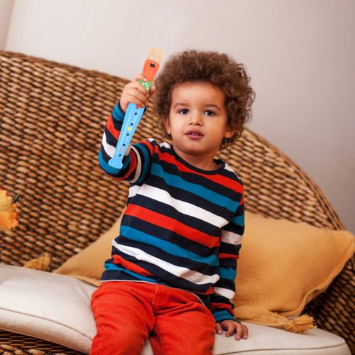 Kisangel Small Wooden Recorders for Toddlers 2pcs Colorful Piccolo Flute for Kids Learning Rhythm Musical Instrument Baby Early Education Music Sound Toys