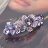 Sankuwen Flower Luxury Jewelry Design Hairpin Rhinestone Hair Barrette Clip(Style C,Purple)