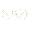 JOVAKIT Aviator Clear Lens Glasses for Women Men Non-prescription Eyeglasses Blue Light Blocking Lens Metal Frame (Gold)