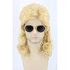Topcosplay Mens Wigs 80s Mullet Wig Blonde Long Curly Halloween Costumes Wig (Blonde)