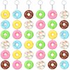 Jexine 36 Pcs Donut Keychain Stress Balls 2 Inch Donut Theme Party Favors Doughnut Keychain Pendant for Kids Backpack Party Supplies Accessory, 6 Colors