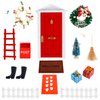 Christmas Fairy Door, Elf Door Christmas Magic Christmas Miniature Dollhouse Accessories Tiny Elf Kit Fairy Tale Decoration DIY Gift for Girls
