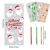JOICEE 120PCS Christmas Cellophane Candy bags, Xmas Cello Treat Goody Bags with Ties for Christmas Holiday Party Favors