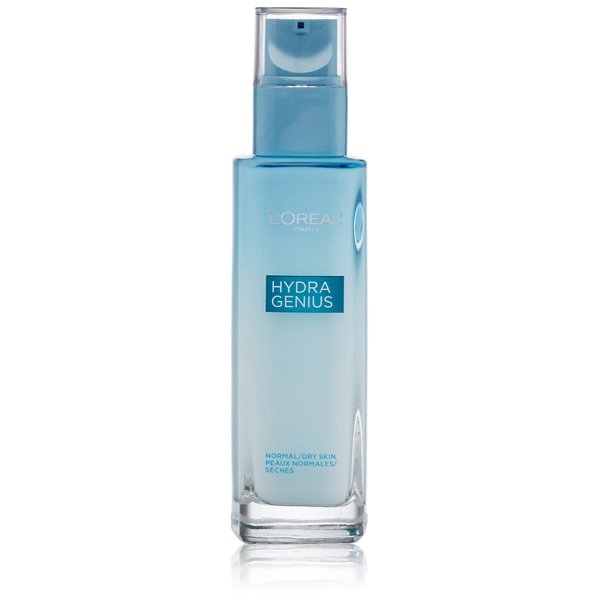 L'Oreal Paris Skincare Hydra Genius Daily Liquid Care Oil-Free Face Moisturizer for Normal to Dry Skin, Hyaluronic Acid Moisturizer for Face with Aloe Water and Hyaluronic Acid, 3.04 fl. oz.