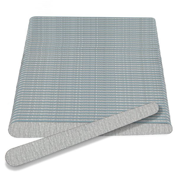 Flowery Disposable Nail File Wood Core 100/180 Grit, Silver, 100 Count