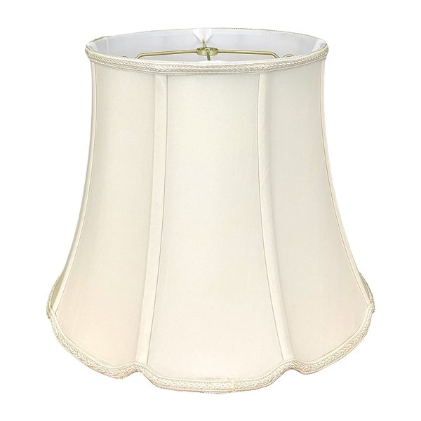 Royal Designs Tall Drum Bottom V-Notch Designer Lamp Shade, White, 10 x 14 x 11.5