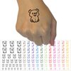 Cute Baby Bear Cub Sitting Temporary Tattoo Water Resistant Fake Body Art Set Collection - Yellow (One Sheet)