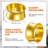 Hotop 8 Pcs Napkin Rings Set Metal Napkin Holder Rings Rhinestone Delicate Napkin Buckle for Christmas Wedding, Dinner, Parties, Receptions, Family Gathering Table Setting (Gold)