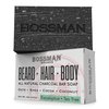 Bossman Men’s Bar Soap 4-in-1 – All Natural Christmas Gift for Men - Organic Beard Wash, Shampoo, Body Wash, Shaving and Bath Soap - Essential Beard Care (4oz), Scent- Eucalyptus and Tea Tree (1)