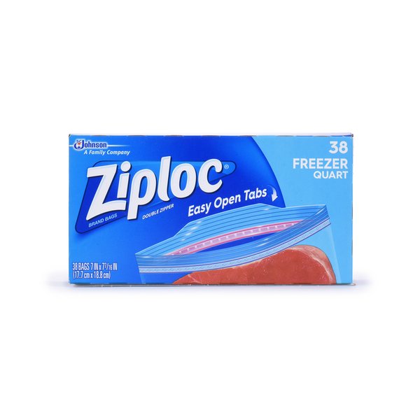 Ziploc Quart Food Storage Freezer Bags, Grip 'n Seal Technology for Easier Grip, Open, and Close, 38 Count, Pack of 3 (114 Total Bags)
