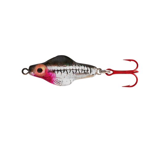 Lindy Rattl'N Flyer Spoon Hybrid Ice Fishing Lure Jigging Spoon, Silver Shiner, 1/8 oz