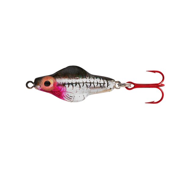 Lindy Rattl'N Flyer Spoon Hybrid Ice Fishing Lure Jigging Spoon, Silver Shiner, 1/8 oz
