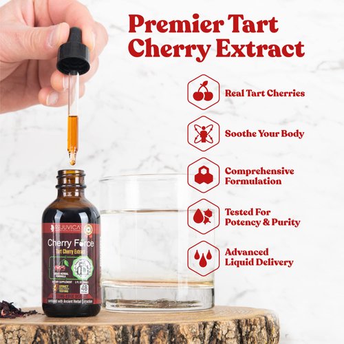 Cherry Force - Advanced Tart Cherry Extract - Real Tart Cherries - Rich in Antioxidants & Phytonutrients - Liquid Extract for Better Absorption