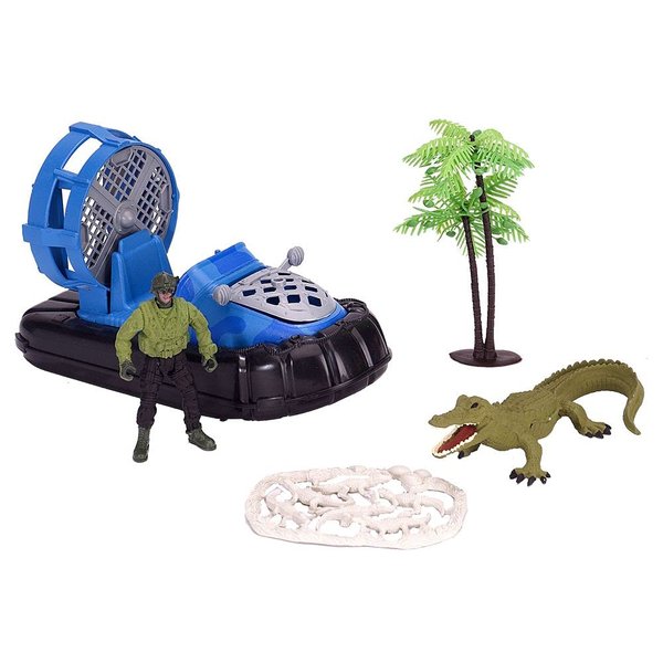 Wild Republic E-Team x Set Swamp Rescue Playset, Action Figure, Animal, Vehicle, Accessories, Gifts for Kids