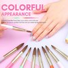 MAGIC ARMOR 9PCS Acrylic Nail Brush Set,Nail Art Brushes Set Nail Art Design Pen Painting Tools Fingernail Brush for Acrylic Powder Application Nail Extension 3D Carving Size 4/6/8/10/12/14/16/18/20