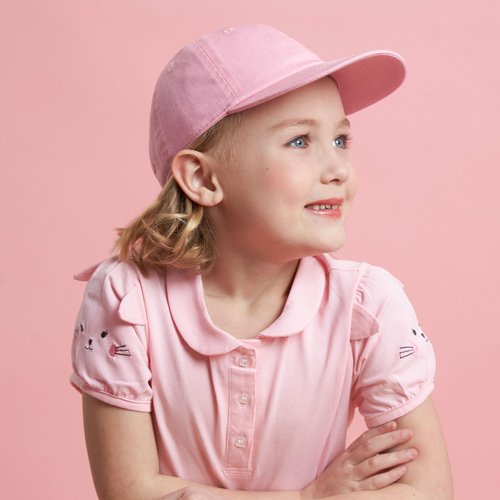 The Hat Depot Kids Washed Low Profile Cotton and Denim Plain Baseball Cap Hat (6-9 yrs, Light Pink)