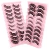 10 Pairs Wispy Lashes Pearl False Eyelashes Fluffy Natural Look False Eyelashes Thick Soft Curly Lash Extensions - Easy Application-Bling