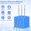 Diesisa 6 Pack Nail Drill Bits for Acrylic Nails, Diamond Carbide Nail Clipper Heads with Diamond Spiral Grooves, 3/32 Inch Cutter Attachment for Nail Preparation, Cuticle and Dead Skin Removal-Blue