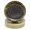48-Pack Black and Gold Party Plates, 7 Inch Paper Plates for Birthday Cake and Desserts