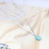 TseanYi Boho Teardrop Turquoise Neckalce Layered Turquoise Pendant Neckalce Silver Bar Pendant Necklace Vintage Layering Turquoise Water drop Necklace Jewelry for Women