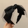 Wiwpar Black Knotted Headband for Women Fashion Elastic Turban Headband Hair Hoop Yoga Hair Band Big Bow Hair Accessories Halloween Costume Jewelry for Girls Party Prom