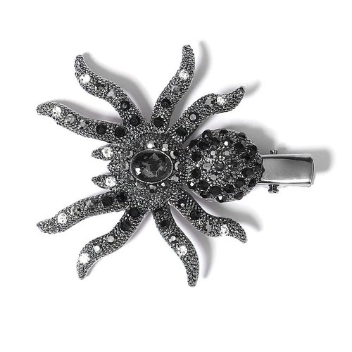 Xerling Gothic Spider Halloween Hair Accessory for Women and Girls Black Gem Hair Piece Alligator Hair Clip Duckbill Barrette Hairpin (Spider B)