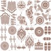 6 Sheets Henna Temporary Tattoo Stickers, Waterproof Lace Pattern Tattoos Mystery Flower Body Art Henna Sticker for Women Girls DIY Body Face Arms Legs (#3-6pcs)