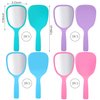 Small Handheld Hand Mirror Compact Travel Makeup Mirror Handheld Cosmetic Mirror with Handle Personal Mirror Portable Vanity Mirror 3.15 Inch Wide, 7.09 Inch Long (Blue, Green, Pink, Purple,8 Pieces)