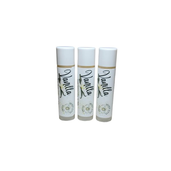 Golden Hives Apiary Moisturizing Lip Balm With Raw Beeswax & Organic Cocoa Butter-Vanilla (Pack of 3)