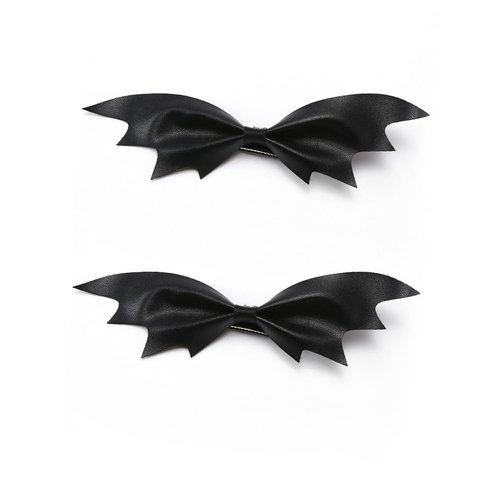 Halloween Bat Wing Hair Clip Bat Wings Hair Clips Black Devil Wings Barrettes Halloween Costume Cosplay Hair Accessories for Women Girls 2Pcs Bats Devil Wing Hair Barrette