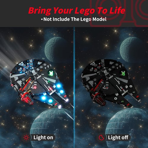 BRIKSMAX 2.0 Light Kit for Lego The Dark Falcon -Innovative Led Lighting Compatible with Lego Star Wars 75389 - Not Included Lego Set